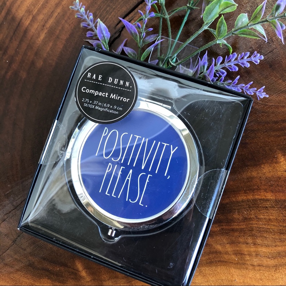 Rae Dunn Compact Mirror “POSITIVITY, PLEASE.